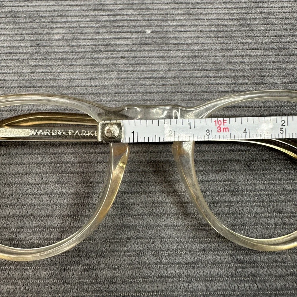 Warby Parker Haskell Crystal Clear Round Eyeglasses 49-22-145 LBF-500